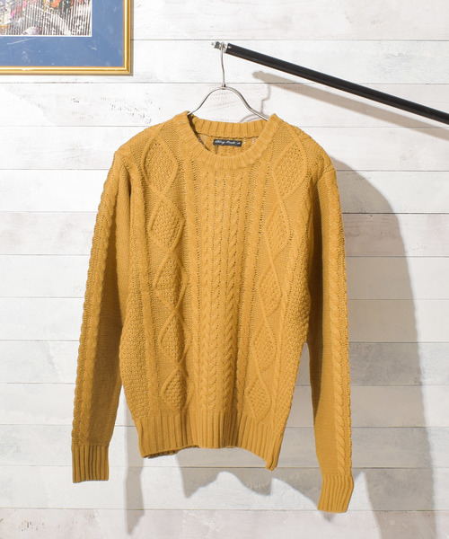 Bling Leads（ブリングリーズ）の「【Bl】ケーブル編みクルーネックニット（ニット/セーター・レディース・ブラック/ダークグリーン/ベージュ/ネイビー/グレー/オフホワイト/ブルー/アイボリー/マスタード/モカ/キャメル/ワイン/ピンク・MEDIUM/X-LARGE/LARGE）」の21枚目の写真