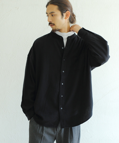 Ressaca(レサーカ)の「ビッグシルエットバンドカラーフランネルシャツ(シャツ/ブラウス・メンズ・ベージュ/ベージュ系その他/ブラック/カーキ/ホワイト・M/L)」の17枚目の写真