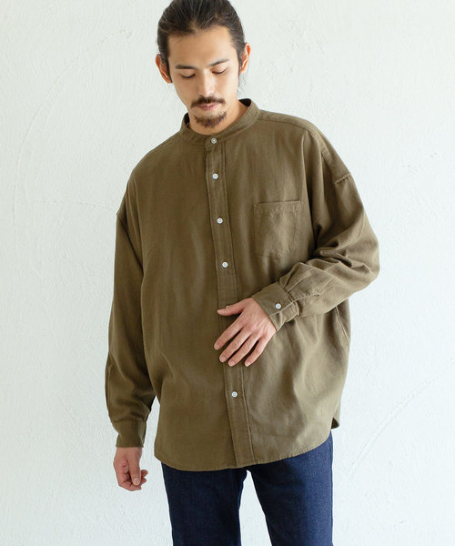 Ressaca(レサーカ)の「ビッグシルエットバンドカラーフランネルシャツ(シャツ/ブラウス・メンズ・ベージュ/ベージュ系その他/ブラック/カーキ/ホワイト・M/L)」の16枚目の写真