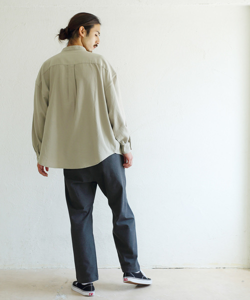 Ressaca(レサーカ)の「ビッグシルエットバンドカラーフランネルシャツ(シャツ/ブラウス・メンズ・ベージュ/ベージュ系その他/ブラック/カーキ/ホワイト・M/L)」の19枚目の写真