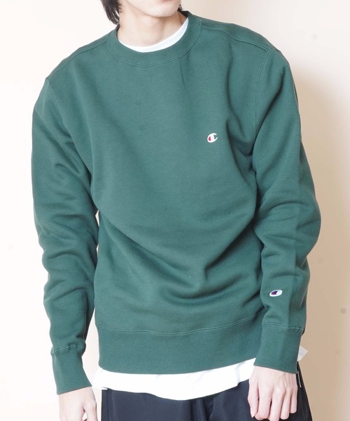 Champion（チャンピオン）の「【CHAMPION/チャンピオン】裏起毛クルースウェット/トレーナー　Ｃ３－Ｑ００６　ワンポイント　刺繍（スウェット・メンズ・ホワイト/ブラック/ダークグリーン/杢グレー/ネイビー/ブラウン・SMALL/MEDIUM/LARGE/X-LARGE/XX-LARGE）」の5枚目の写真