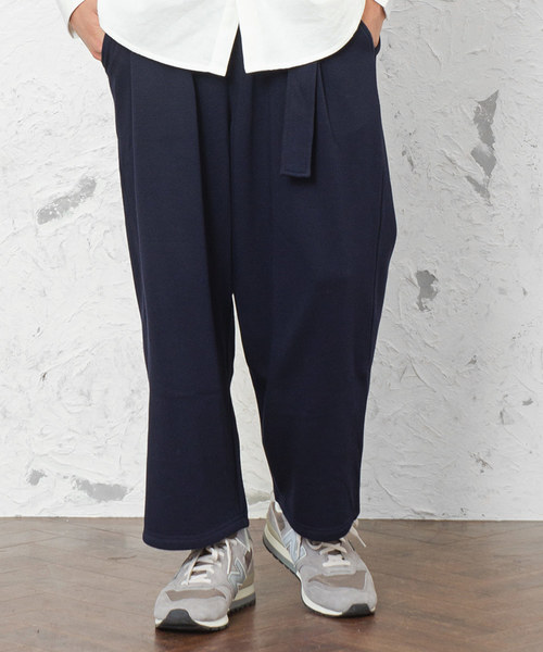 MinoriTY（マイノリティ）の「【MinoriTY復刻】裏起毛ベルト付きタックワイドパンツ スラックス メンズ 暖かパンツ 裏ボア 冬服 バギーパンツ（スウェットパンツ・メンズ・ブラック/ベージュ/ネイビー/ブラウン/ブラック系その他/グレー系その他/チャコール/カーキ/オートミール/ダークブラック/チェック・M/L/XL/S）」の11枚目の写真