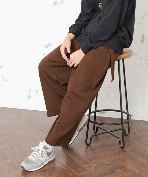 MinoriTY（マイノリティ）の「【MinoriTY復刻】裏起毛ベルト付きタックワイドパンツ スラックス メンズ 暖かパンツ 裏ボア 冬服 バギーパンツ（スウェットパンツ・メンズ・ブラック/ベージュ/ネイビー/ブラウン/ブラック系その他/グレー系その他/チャコール/カーキ/オートミール/ダークブラック/チェック・M/L/XL/S）」の7枚目の写真