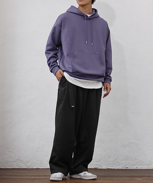 MinoriTY（マイノリティ）の「【MinoriTY復刻】裏起毛ベルト付きタックワイドパンツ スラックス メンズ 暖かパンツ 裏ボア 冬服 バギーパンツ（スウェットパンツ・メンズ・ブラック/ベージュ/ネイビー/ブラウン/ブラック系その他/グレー系その他/チャコール/カーキ/オートミール/ダークブラック/チェック・M/L/XL/S）」の17枚目の写真