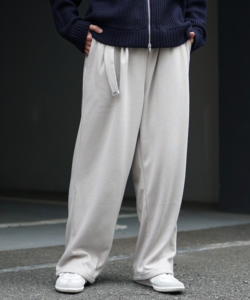 MinoriTY復刻】裏起毛ベルト付きタックワイドパンツ スラックス メンズ