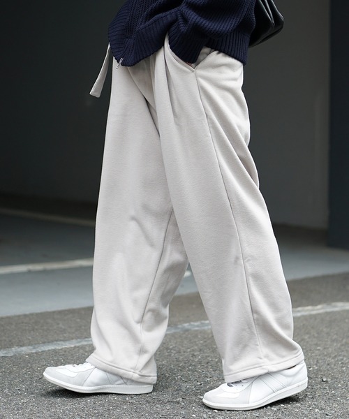 MinoriTY復刻】裏起毛ベルト付きタックワイドパンツ スラックス メンズ