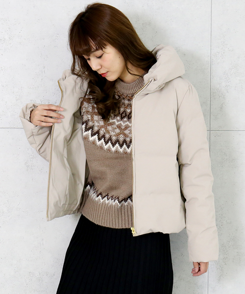 n'ee-ne（ネーネ）の「シームレスダウン（ダウンジャケット/コート・レディース・ブラック/ベージュ/ネイビー/グレイッシュベージュ・M/L）」の19枚目の写真