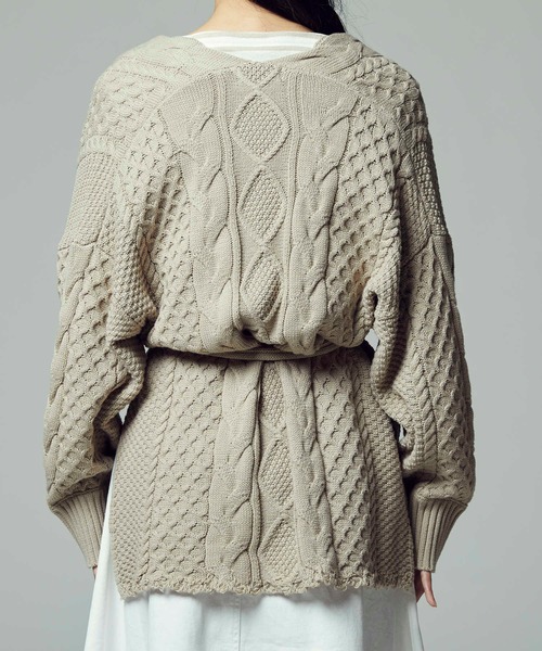 RAG MACHINE（ラグマシーン）の「【RAG MACHINE】アラン柄カーディガン（カーディガン/ボレロ・レディース・ホワイト/ブルー/ライトベージュ/オレンジ/ライトイエロー・L/M）」の8枚目の写真