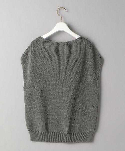 BEAUTY&YOUTH UNITED ARROWS(ビューティーアンドユースユナイテッドアローズ)の「BY アゼクルーネックノースリーブニットプルオーバー -ウォッシャブル-о(ニット/セーター・レディース・オリーブ/オフホワイト/ダークブラウン・FREE)」の4枚目の写真