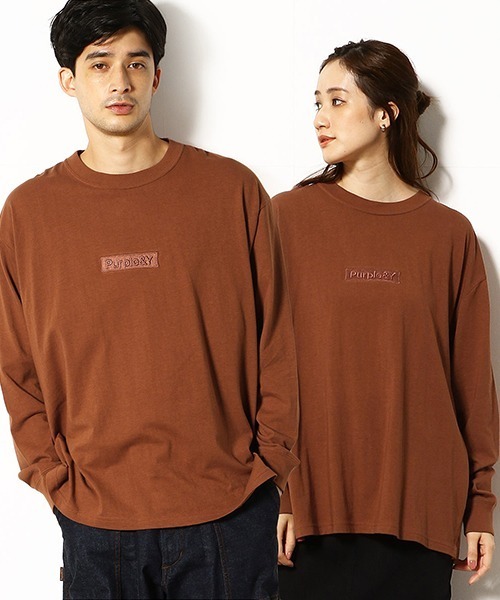 Purple&Yellow（パープルアンドイエロー）の「メッセージプリント　Tシャツ（Tシャツ/カットソー・メンズ・ホワイト/ブラック/ライトベージュ/レンガ・SMALL/MEDIUM/LARGE）」の4枚目の写真