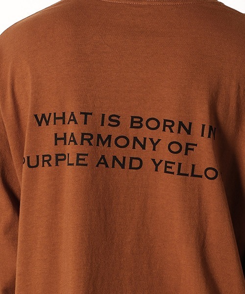Purple&Yellow（パープルアンドイエロー）の「メッセージプリント　Tシャツ（Tシャツ/カットソー・メンズ・ホワイト/ブラック/ライトベージュ/レンガ・SMALL/MEDIUM/LARGE）」の14枚目の写真