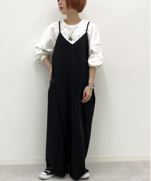 apres jour mignon（アプレジュールミニョン）の「キャミサロペット【ZOZOTOWN限定アイテム】（サロペット/オーバーオール・レディース・ブラック/ブラウン系その他/ダークブラウン・フリー）」の8枚目の写真