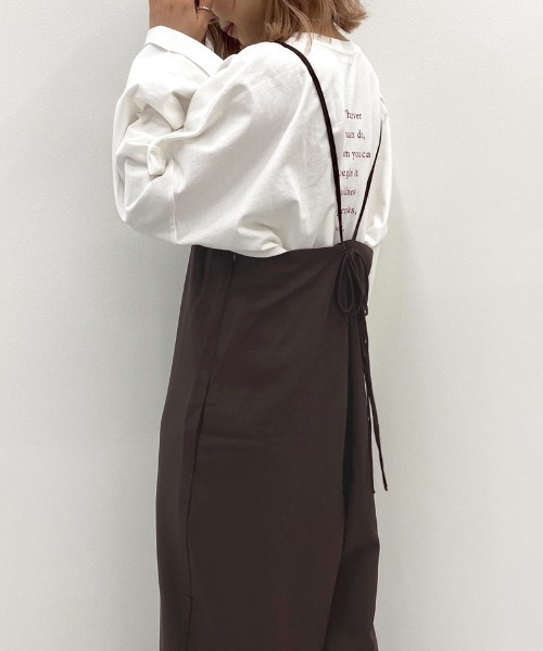 apres jour mignon（アプレジュールミニョン）の「キャミサロペット【ZOZOTOWN限定アイテム】（サロペット/オーバーオール・レディース・ブラック/ブラウン系その他/ダークブラウン・フリー）」の13枚目の写真