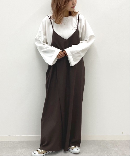 apres jour mignon（アプレジュールミニョン）の「キャミサロペット【ZOZOTOWN限定アイテム】（サロペット/オーバーオール・レディース・ブラック/ブラウン系その他/ダークブラウン・フリー）」の15枚目の写真