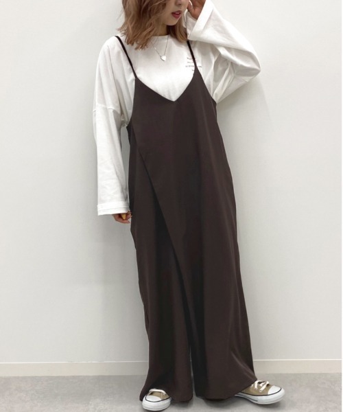apres jour mignon（アプレジュールミニョン）の「キャミサロペット【ZOZOTOWN限定アイテム】（サロペット/オーバーオール・レディース・ブラック/ブラウン系その他/ダークブラウン・フリー）」の16枚目の写真