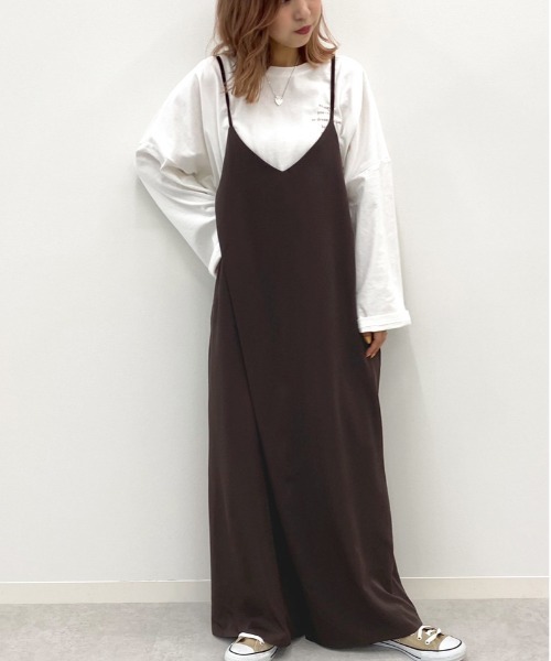 apres jour mignon（アプレジュールミニョン）の「キャミサロペット【ZOZOTOWN限定アイテム】（サロペット/オーバーオール・レディース・ブラック/ブラウン系その他/ダークブラウン・フリー）」の17枚目の写真