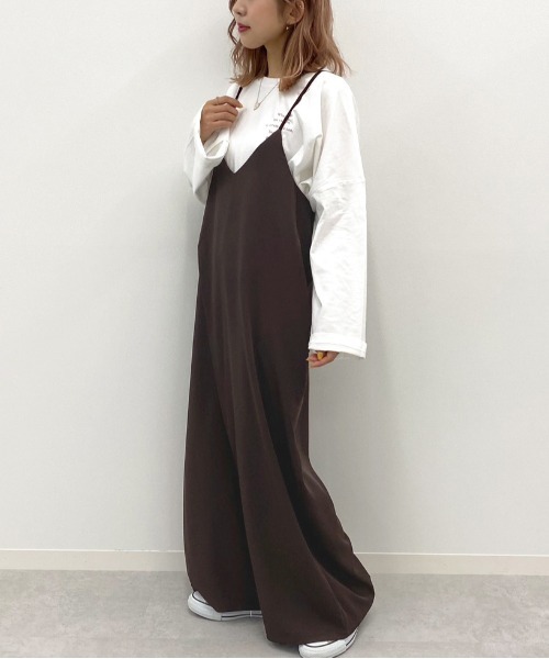 apres jour mignon（アプレジュールミニョン）の「キャミサロペット【ZOZOTOWN限定アイテム】（サロペット/オーバーオール・レディース・ブラック/ブラウン系その他/ダークブラウン・フリー）」の18枚目の写真