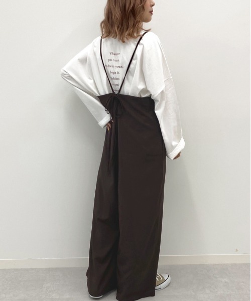 apres jour mignon（アプレジュールミニョン）の「キャミサロペット【ZOZOTOWN限定アイテム】（サロペット/オーバーオール・レディース・ブラック/ブラウン系その他/ダークブラウン・フリー）」の19枚目の写真