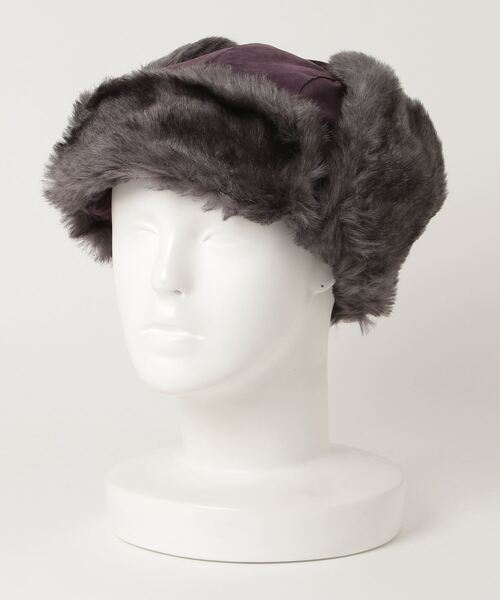 Ruben(ルーベン)の「【Ruben】MIX FUR FLIGHT CAP(キャップ・レディース・ブラック/パープル/ネイビー/カーキ・FREE)」の1枚目の写真