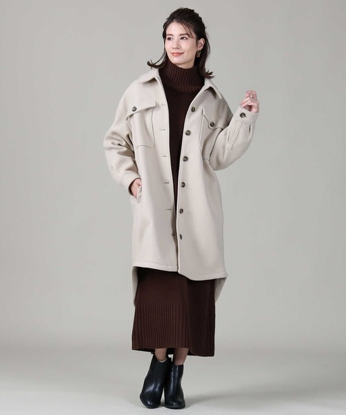 HONEYSUCKLE ROSE(ハニーサックルローズ)の「【HONEYSUCKLE ROSE】メルトンCPOジャケット(その他アウター・レディース・ダークグレー/ライトベージュ・M/L)」の8枚目の写真