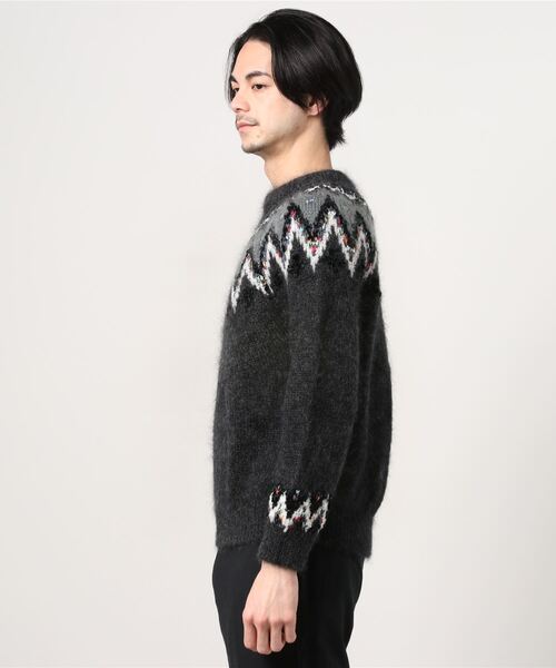トップス 19AW COOHEM MOHAIR NORDIC SWEATER BLACK COOHEM MOHAIR NORDIC SWEATER BLACK L