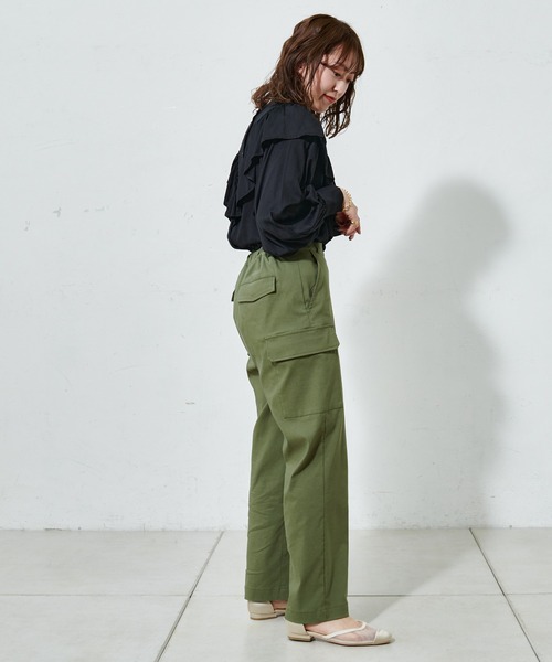 DISCOAT（ディスコート）の「【前後2WAY】VTGボイルフリルブラウス（シャツ/ブラウス・レディース・ホワイト系その他/ブラック/モカ/スカイブルー/ダークブルー・FREE）」の18枚目の写真