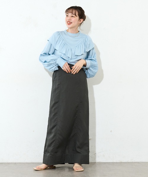 DISCOAT（ディスコート）の「【前後2WAY】VTGボイルフリルブラウス（シャツ/ブラウス・レディース・ホワイト系その他/ブラック/モカ/スカイブルー/ダークブルー・FREE）」の16枚目の写真