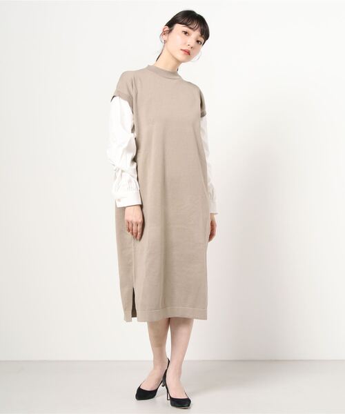Sugar Rose シュガーローズ 袖ツイストシャツドッキングニットワンピース ワンピース Sugar Rose シュガーローズ のファッション通販 Zozotown