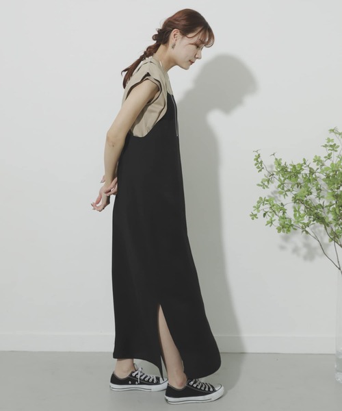 SENSE OF PLACE by URBAN RESEARCH（センスオブプレイスバイアーバンリサーチ）の「ダブルストラップキャミワンピース（ワンピース・レディース・ブラウン/ベージュ/ブラック・ONE）」の7枚目の写真