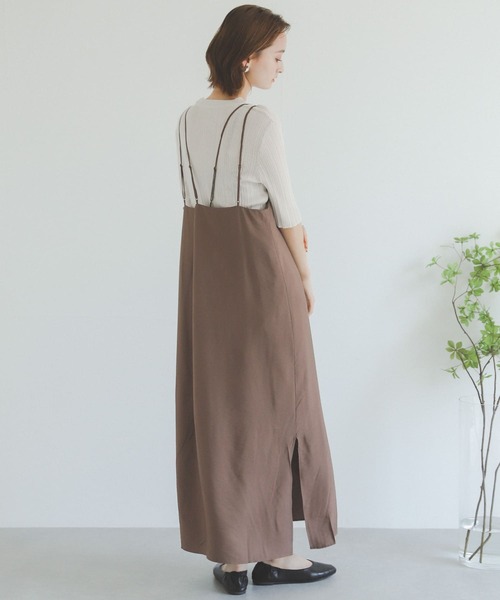SENSE OF PLACE by URBAN RESEARCH（センスオブプレイスバイアーバンリサーチ）の「ダブルストラップキャミワンピース（ワンピース・レディース・ブラウン/ベージュ/ブラック・ONE）」の10枚目の写真