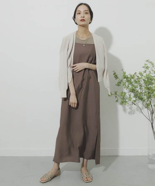 SENSE OF PLACE by URBAN RESEARCH（センスオブプレイスバイアーバンリサーチ）の「ダブルストラップキャミワンピース（ワンピース・レディース・ブラウン/ベージュ/ブラック・ONE）」の11枚目の写真