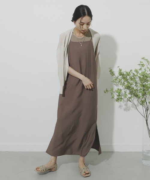 SENSE OF PLACE by URBAN RESEARCH（センスオブプレイスバイアーバンリサーチ）の「ダブルストラップキャミワンピース（ワンピース・レディース・ブラウン/ベージュ/ブラック・ONE）」の12枚目の写真