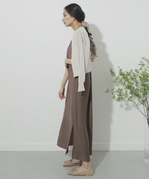 SENSE OF PLACE by URBAN RESEARCH（センスオブプレイスバイアーバンリサーチ）の「ダブルストラップキャミワンピース（ワンピース・レディース・ブラウン/ベージュ/ブラック・ONE）」の13枚目の写真