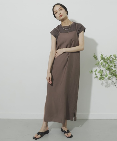 SENSE OF PLACE by URBAN RESEARCH（センスオブプレイスバイアーバンリサーチ）の「ダブルストラップキャミワンピース（ワンピース・レディース・ブラウン/ベージュ/ブラック・ONE）」の21枚目の写真