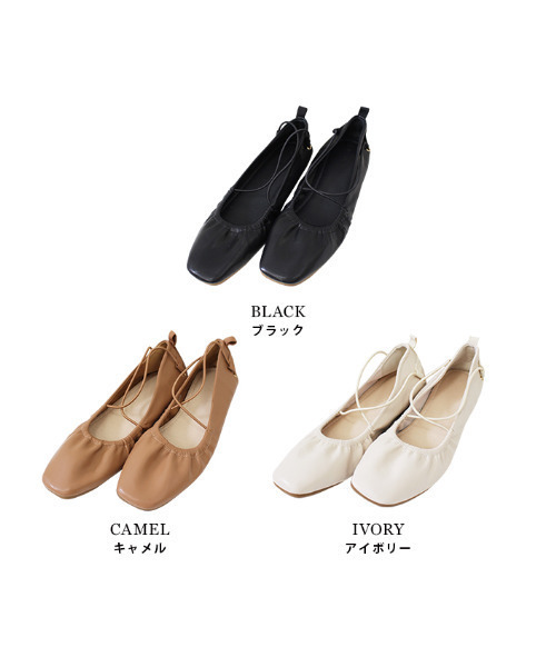 MODE ROBE(モードローブ)の「クロスストラップシューズ(パンプス・レディース・ブラック/アイボリー/キャメル・23㎝/24.5㎝/23.5㎝/24㎝/25㎝)」の10枚目の写真