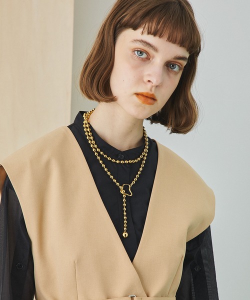 UNITED TOKYO(ユナイテッドトウキョウ)の「ダブルラップボールチェーンネックレス(ネックレス・レディース・シルバー/ゴールド・FREE)」の10枚目の写真