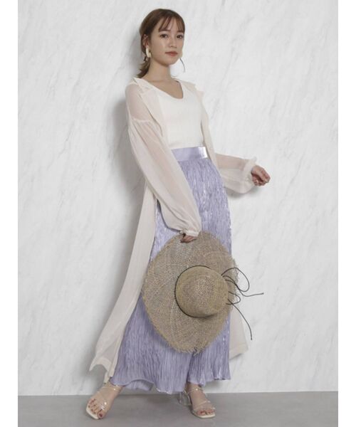 dazzlin（ダズリン）の「シアーラペルロングシャツ（シャツ/ブラウス・レディース・オフホワイト/オレンジ/グリーン・FREE）」の11枚目の写真