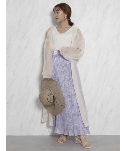 dazzlin（ダズリン）の「シアーラペルロングシャツ（シャツ/ブラウス・レディース・オフホワイト/オレンジ/グリーン・FREE）」の14枚目の写真