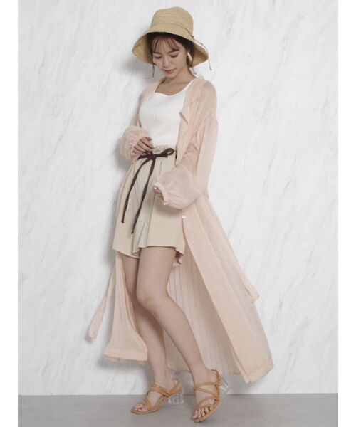 dazzlin（ダズリン）の「シアーラペルロングシャツ（シャツ/ブラウス・レディース・オフホワイト/オレンジ/グリーン・FREE）」の17枚目の写真