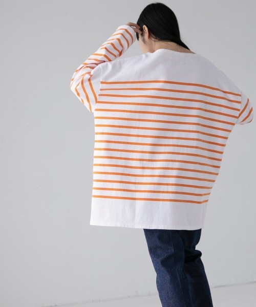 yuw(ユウ)の「パネルボーダーLS 943444(Tシャツ/カットソー・レディース・ホワイト系その他/ブルー系その他/オレンジ系その他2・FREE)」の3枚目の写真