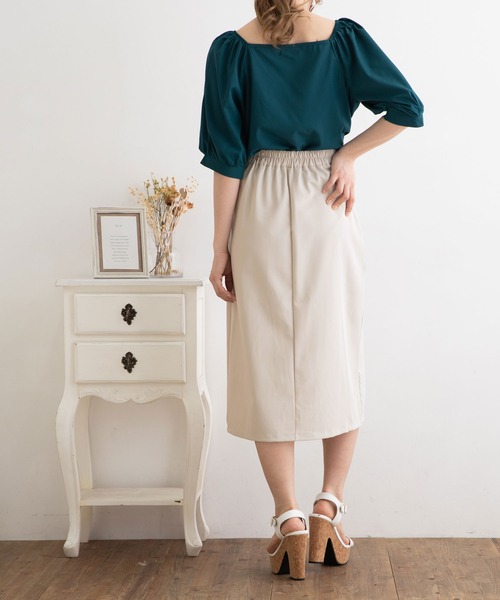 Newlyme（ニューリーミー）の「スリット入りスカート（スカート・レディース・ベージュ/ブラウン/ブラック・SMALL/MEDIUM/LARGE）」の9枚目の写真