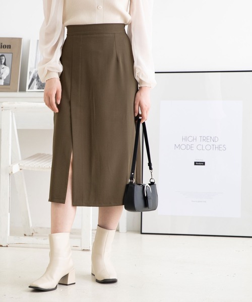 Newlyme（ニューリーミー）の「スリット入りスカート（スカート・レディース・ベージュ/ブラウン/ブラック・SMALL/MEDIUM/LARGE）」の10枚目の写真
