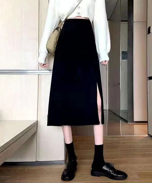 Newlyme（ニューリーミー）の「スリット入りスカート（スカート・レディース・ベージュ/ブラウン/ブラック・SMALL/MEDIUM/LARGE）」の12枚目の写真