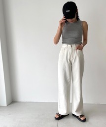 CANAL JEAN | via j(ヴィアジェイ) ハイウエストリラックスデニムパンツ(デニムパンツ)