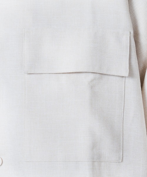 WEGO（ウィゴー）の「WEGO/リネンライクフラップポケット5分袖シャツ（シャツ/ブラウス・メンズ・ベージュ/ラベンダー/ブラック/ピンク/ターコイズブルー/ダークオレンジ/ワイン・SMALL/MEDIUM/LARGE）」の11枚目の写真