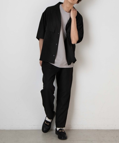 WEGO（ウィゴー）の「WEGO/リネンライクフラップポケット5分袖シャツ（シャツ/ブラウス・メンズ・ベージュ/ラベンダー/ブラック/ピンク/ターコイズブルー/ダークオレンジ/ワイン・SMALL/MEDIUM/LARGE）」の8枚目の写真