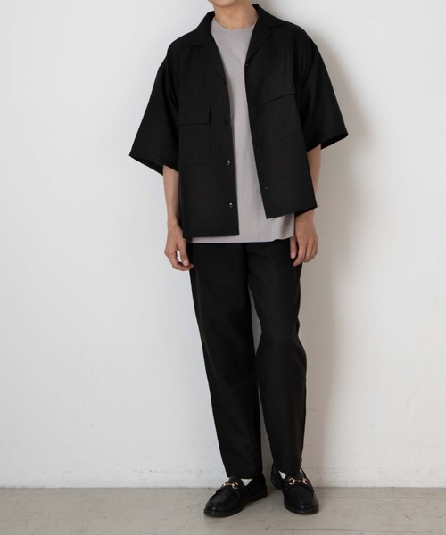 WEGO（ウィゴー）の「WEGO/リネンライクフラップポケット5分袖シャツ（シャツ/ブラウス・メンズ・ベージュ/ラベンダー/ブラック/ピンク/ターコイズブルー/ダークオレンジ/ワイン・SMALL/MEDIUM/LARGE）」の15枚目の写真