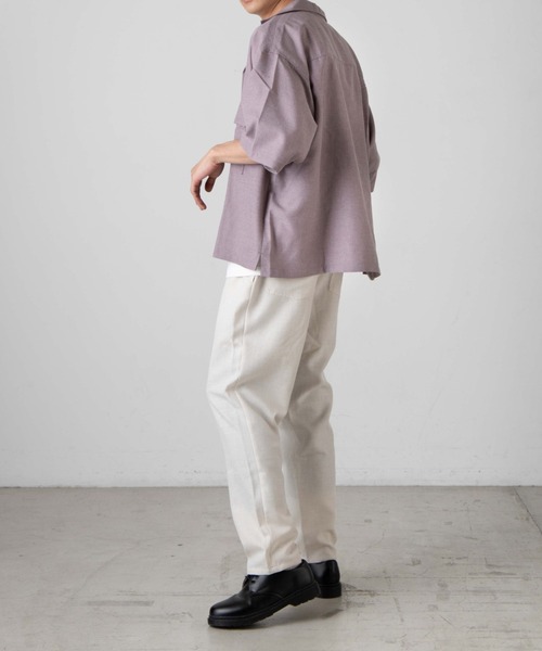 WEGO（ウィゴー）の「WEGO/リネンライクフラップポケット5分袖シャツ（シャツ/ブラウス・メンズ・ベージュ/ラベンダー/ブラック/ピンク/ターコイズブルー/ダークオレンジ/ワイン・SMALL/MEDIUM/LARGE）」の16枚目の写真