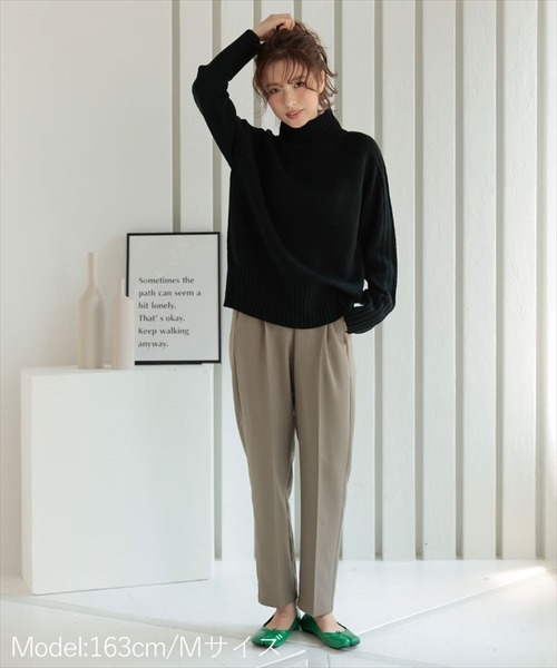 DONOBAN(ドノバン)の「ウールライクセンタープレスパンツ(スラックス・レディース・ブラック/オレンジ/アイボリー/グレイッシュベージュ・M/L)」の10枚目の写真