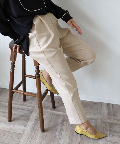 DONOBAN(ドノバン)の「ウールライクセンタープレスパンツ(スラックス・レディース・ブラック/オレンジ/アイボリー/グレイッシュベージュ・M/L)」の13枚目の写真